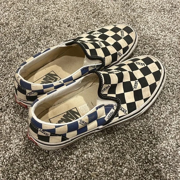 Vans Shoes Blue Black White Checkered Vans Poshmark